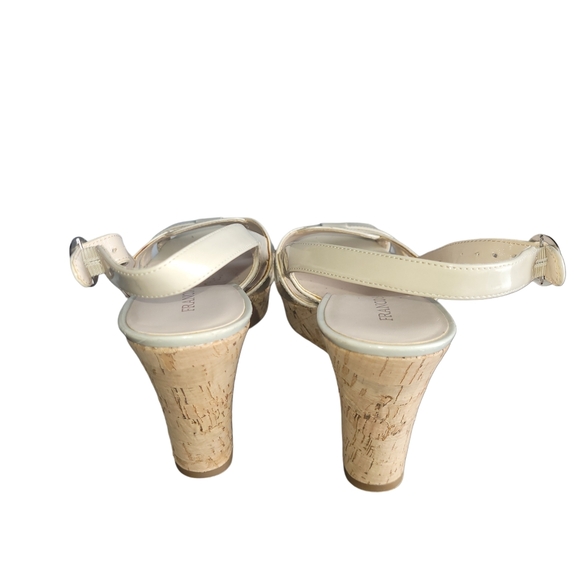 Franco Sarto Cream Wedge Heel Sandals Size 7M - Picture 3 of 6